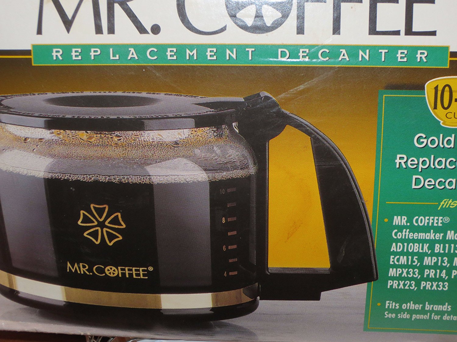 Mr. Coffee 10 - 12 Cup Gold Trim Replacement Carafe